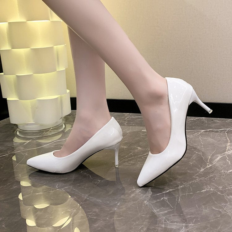 Nude High-heeled Fashion Single-layer Shoes Summer Travel All-match Thin-heeled Single-layer Shoes with Skirt Western-style Women's Shoes