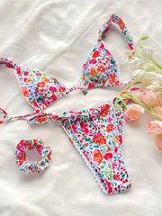 Floral Print Swimsuit Women Bathing Suit Bikinis Biquini High Cut Swimwear Sexy Push Up Bikini Set Feminino Beach Outing