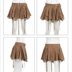 Korean style new retro ballet style irregular design hem ribbon skirt high waist slimming skirt for women Summer