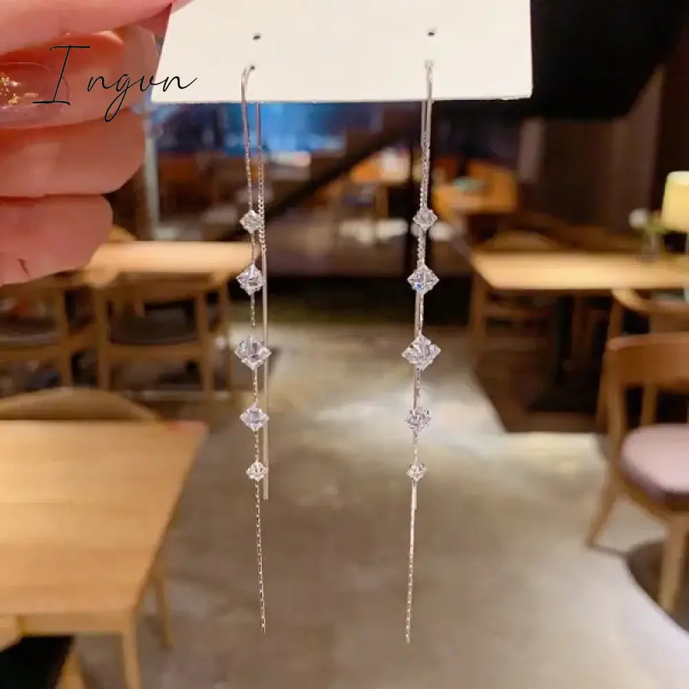 Exquisite Drop Ear Line Long Hanging Earrings For Women Zircon Crystal Bee Butterfly Flower Piercing Earing Accessories Jewelry