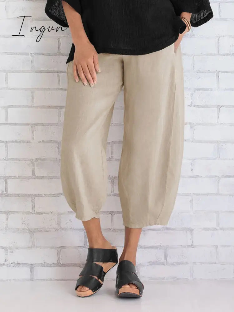 Ingvn - Women's Casual Loose Cotton Pants