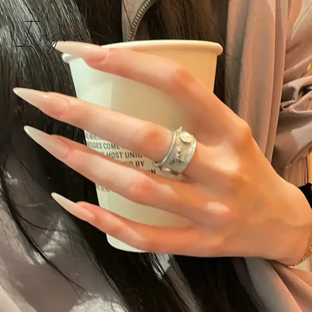 24Pcs False Nails With Glue Almond Pink Butterfly Design Detachable Rhinestones Acrylic Fake Nails long stiletto Press On Nails