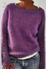 Ingvn - Casual Solid Basic O Neck Tops Sweater