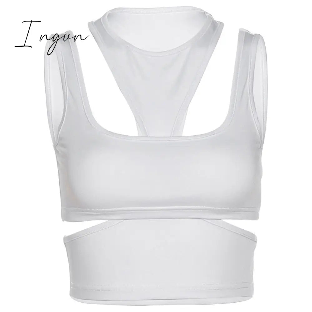 Ingvn - 80s fashion 21 Style Sexy Vintage Strappy Y2K Halter Crop Top Women Summer 90s Backless Cami Tops Tees Ladies Fashion Fitness Camisole Party