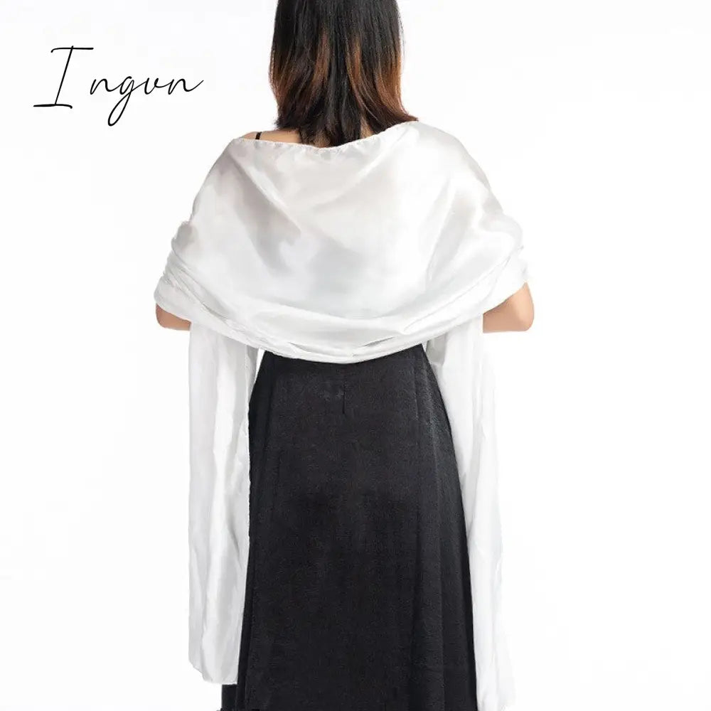 Ingvn - 16 Colors Shrugs for Women Evening Cape Dress Wraps Shawls 240*70cm Satin Long Formal Wedding Party Prom Wraps Ladies Bolero