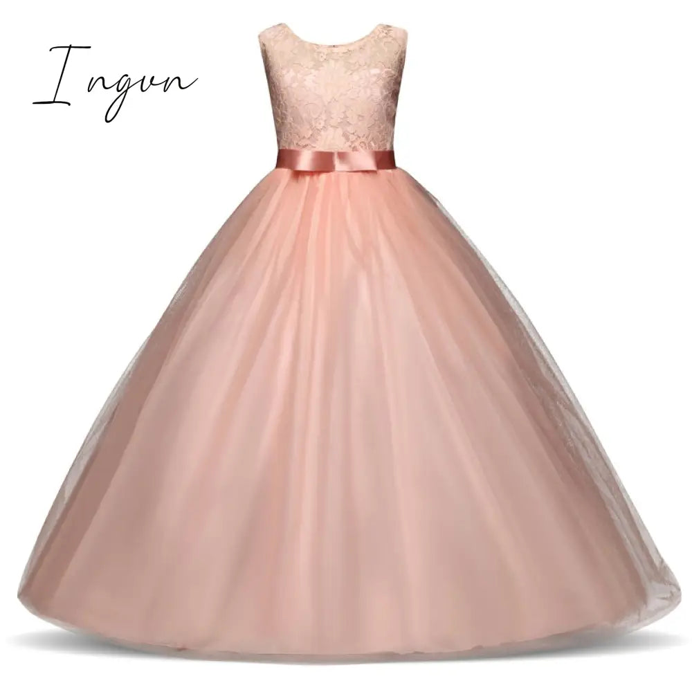 Ingvn - Teen Girl Evening Party Long Dress 5-14Y Girl Formal School Ceremony Outfit Kids Christening Costume White first Communion Dress