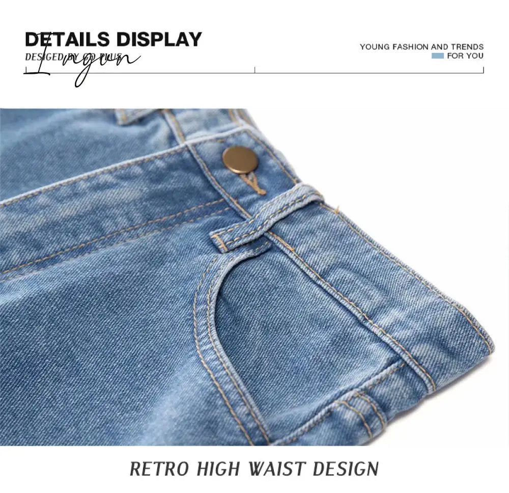 Ingvn - Harem Pants Vintage High Waist Jeans Woman Boyfriends Women's Jeans Full Length Mom Jeans Cowboy Denim Pants Vaqueros Mujer