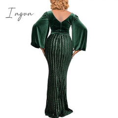 Ingvn - Plus Size Clothing for Women Spring  Autumn African Women Long Sleeve Polyester Long Dress Maxi Dress African Dresses for Women
