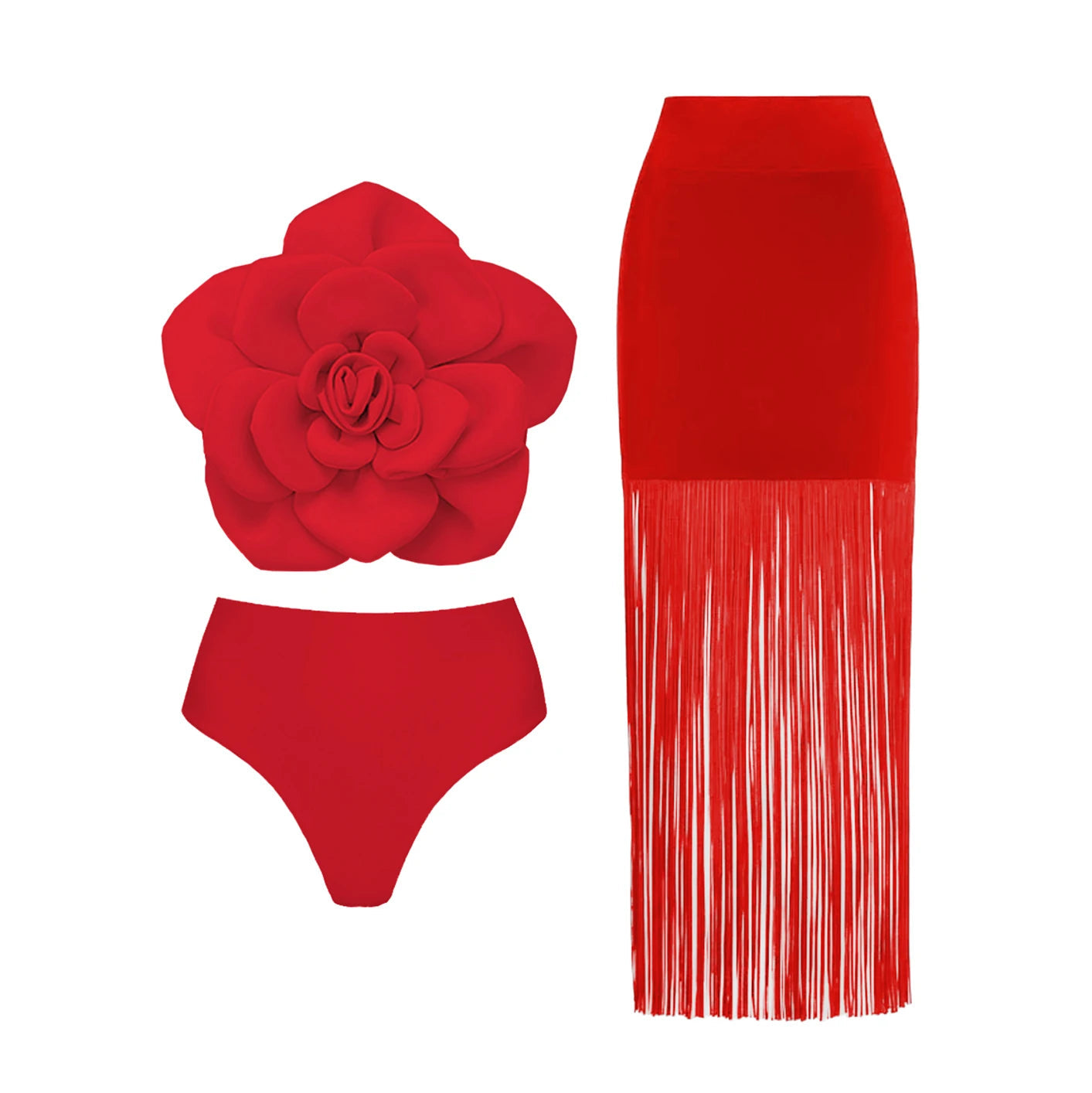 Red Flower One Piece Swimwear With Cover Up Trend Swimsuit 2025 Sexy Biquini Luxury Woman Swimsuit Beach Outing Bodysuit Bathsui