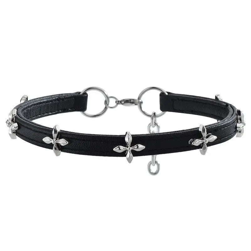INGVN  New Vintage Gothic Black Necklace for Women Fashion Punk Leather Choker Dark Collar Chain Trendy Jewelry Cool Y2K Accessories