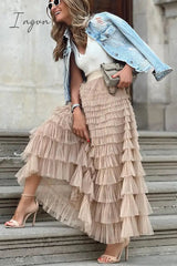 Ingvn - Make a Royal Statement with this Elastic Waist Tulle Skirt