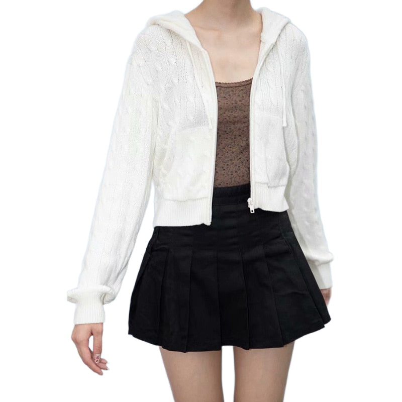Brandy Mandy Sweaters Women White Knit Sweater Autumn Winter V Neck Long Sleev Knitted Sweater Navy Pullover Brandy Girl Sweater