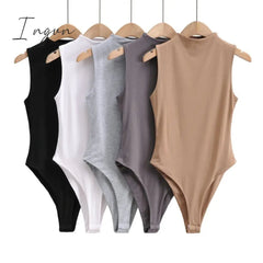 Ingvn - Summer outfits for women elegant bodysuit women sexy bodycon bodysuits black sleeveless one piece outfit women fashion