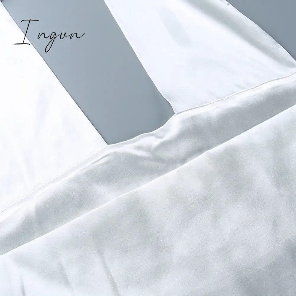 Ingvn - Sexy Hollow Out Bandage Women Dress White Asymmetrical High Waist Mini Dress Women Spring Skinny Fashion Streetwear