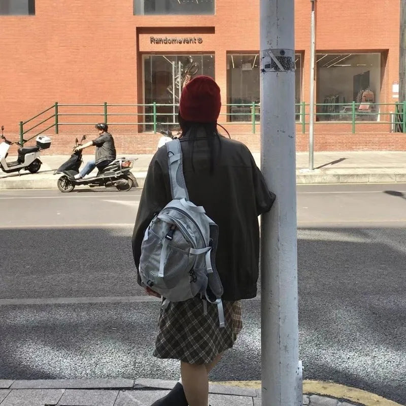 INGVN  Streetwear Vintage Fashion Backpacks Casual Trendy Y2k Aesthetic Students Schoolbags Japanese Women Grunge All Match Rucksacks