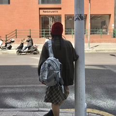INGVN  Streetwear Vintage Fashion Backpacks Casual Trendy Y2k Aesthetic Students Schoolbags Japanese Women Grunge All Match Rucksacks