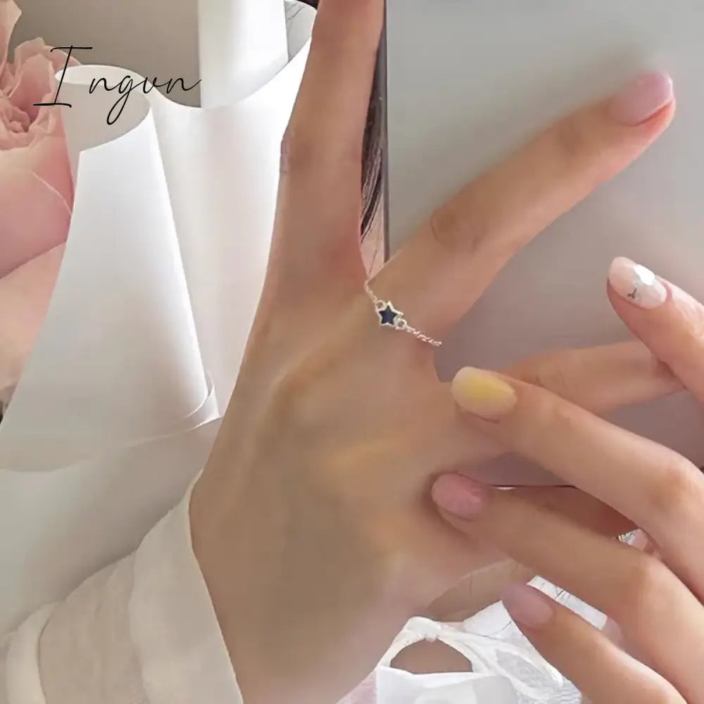 Kpop Star Crystal Zircon Rings Pink Girl Adjustable Chain Ring for Women Wedding Engagement Rings Y2K Rings Aesthetic Jewelry