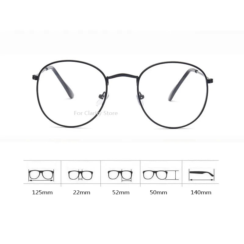 INGVN  Korea Trend Round Glasses Frame Women No Makeup Star Style Glasses Men Contrasting Cute Decorative Glasses