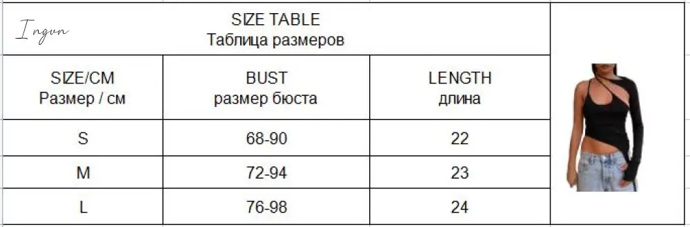 Ingvn - Y2K Top Women Long Sleeve T-Shirts 2 Piece Tops Halter Tanks Backless Crop Top Off Shoulder Tees Sexy Christmas Clothes