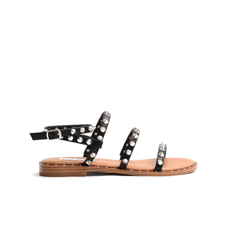 Rivet Strong Flat Women Sandals Fashion Shoes Lightweight Non-slip Sabot Women's Summer Designer Studded Sandals