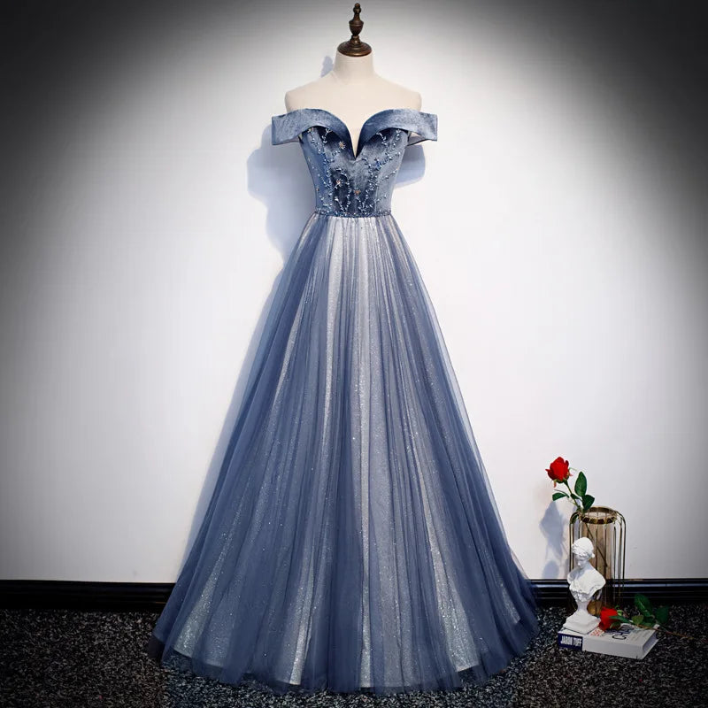 Beach Beading Evening Prom Dresses Lace Up Back V-Neck Simple Vestidos Formal Prom Gowns