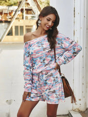 Ingvn - Long Sleeve Drawstring Romper