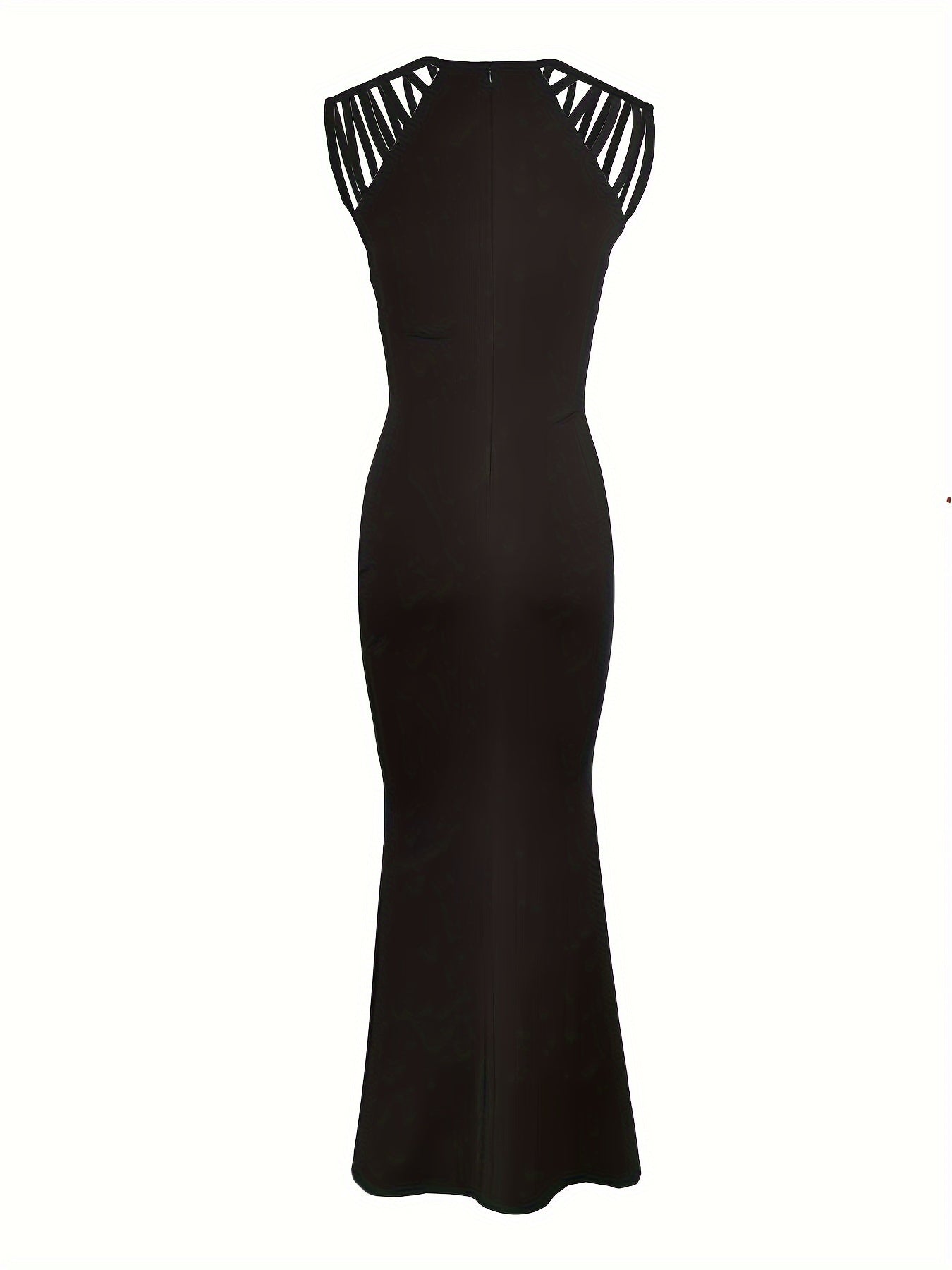 Rhinestone Bodycon Party Evening Dress, Sexy Sleeveless Solid Color Dress, Women's Clothing For Party Dressing