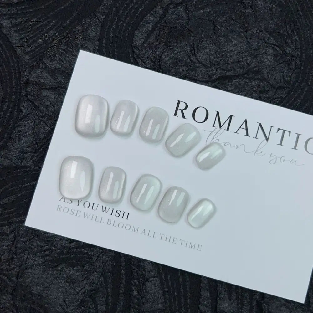 10Pcs Short Handmade Press on Nails Aurora Borealis Colours Ballet Wearable False Nails Decoration Full Cover Nail Tips Art