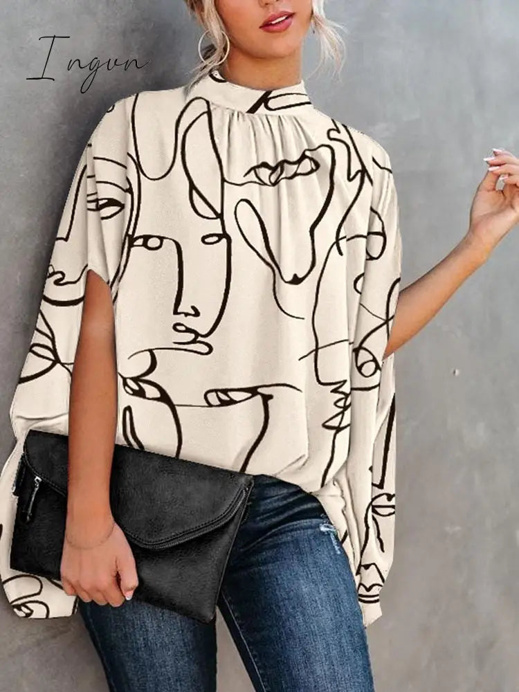 Ingvn - Summer Short Sleeve Loose Top Femme Blouse Women Fashion Casual Womens Tops And Blouses Ladies Print Shirt Shirts Elegant