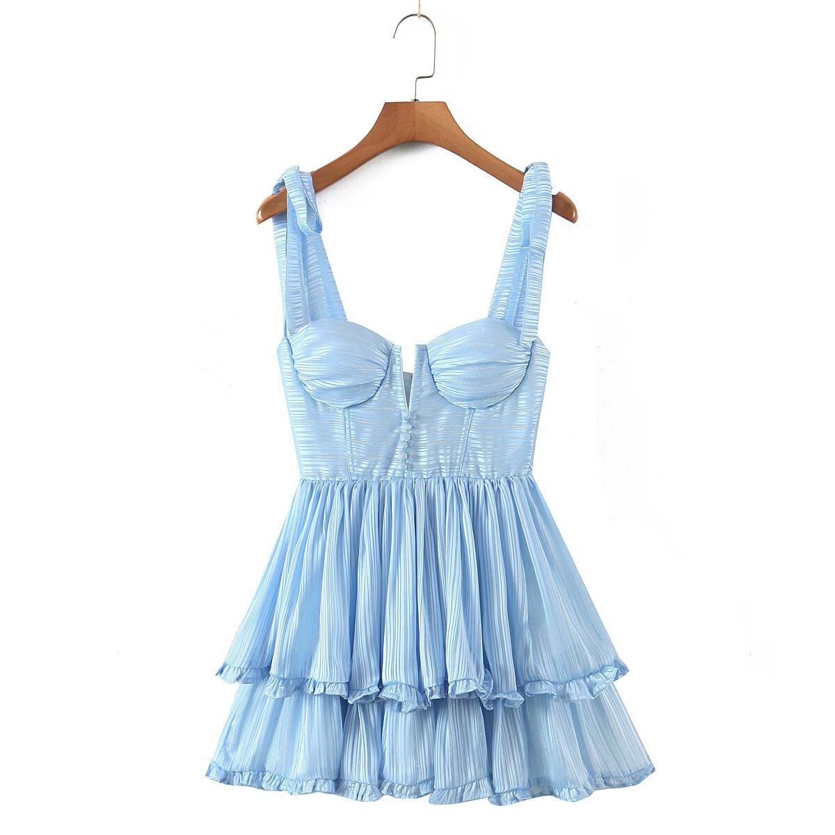 Fashion Women Spaghetti Strap Ruffle Cake Chiffon Dress Sexy Ladies Floral Print Holiday Party Mini Dress Summer Robe