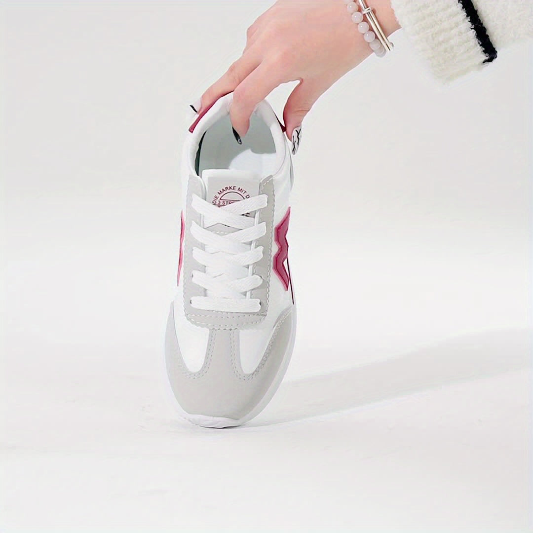Women's Letter Decor Sneakers, Casual Lace Up Outdoor Shoes, Comfortable Low Top Shoes