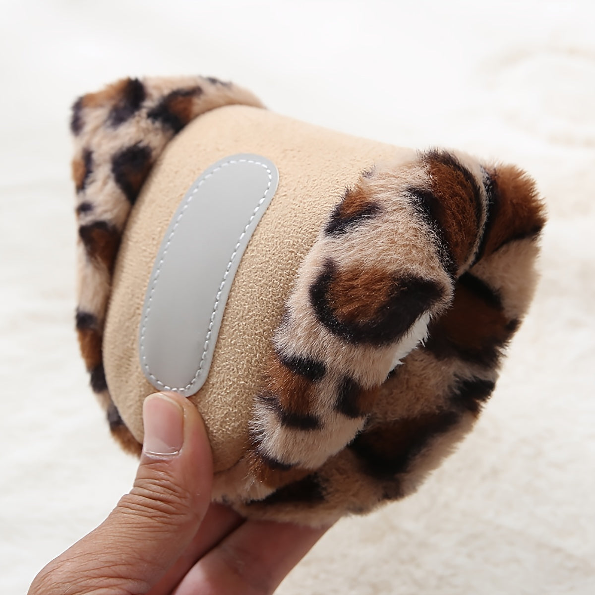 Cozy Leopard Print Womens Fluffy Slippers - Soft, Breathable, and Comfortable Fabric Upper and Insole - Anti-Slip Fabric Sole, Easy Slip-On Design for Indoor Use