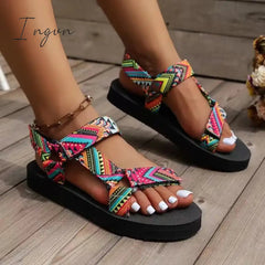 Ingvn - Summer Platform Flat Sandals Women  Light Non-slip Beach Shoes Cute Rope Sandals for Women Comfort Gladiator Sandalias Mujer