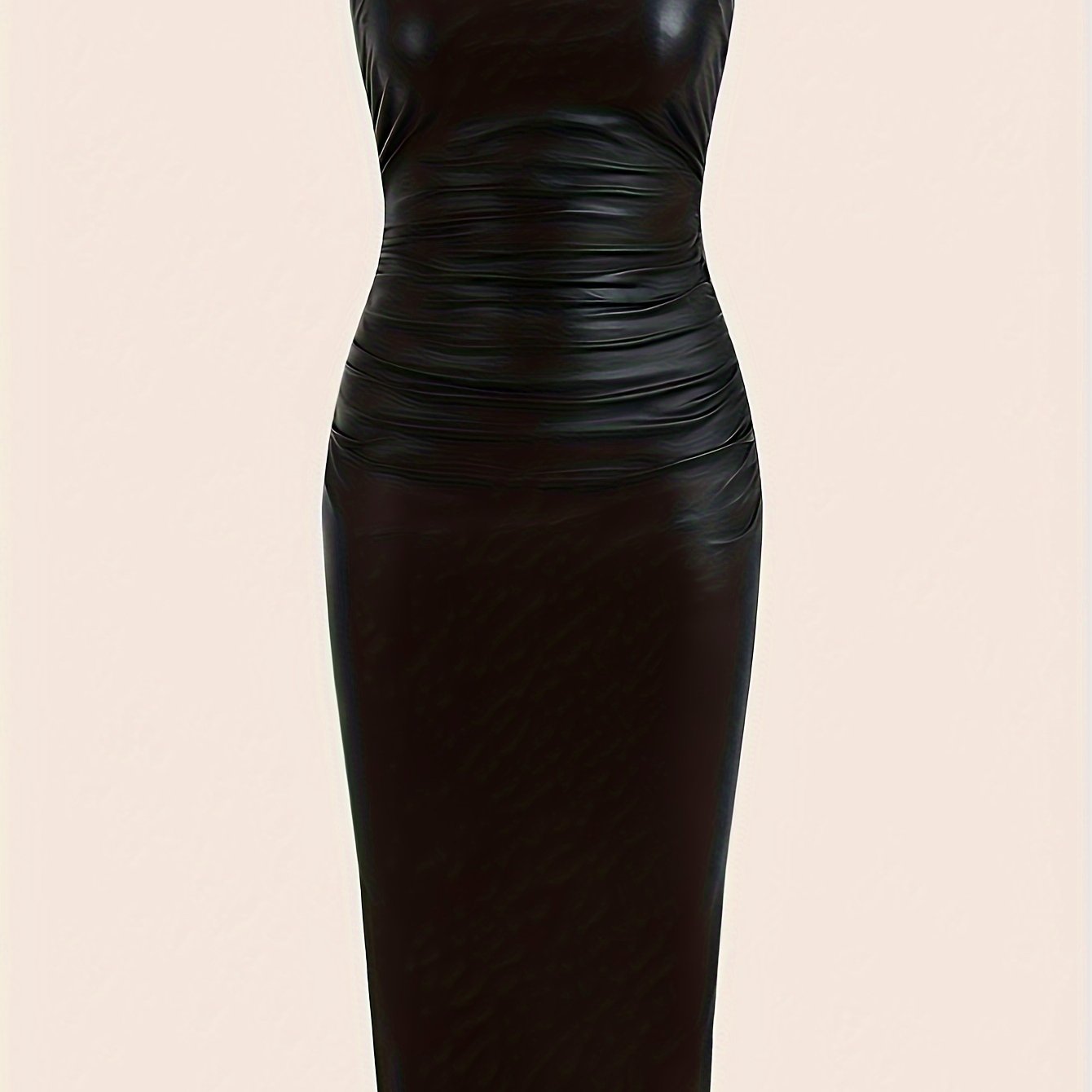 Sexy Bodycon Jersey Dress - Elegant Strapless Ruched Tube Dress with Mid Elasticity, Solid Color, and Split Hem - Perfect for Club and Party, Womens Customized Clothing