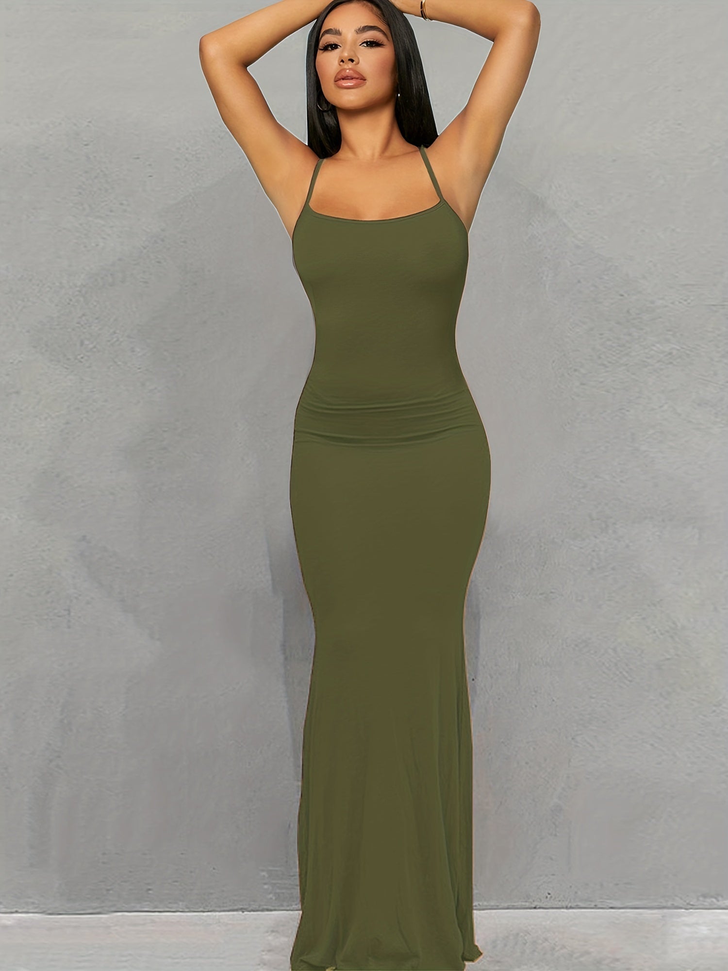 Flattering Sleeveless Backless Maxi Dress - Casual Lounge Comfort with a Sexy Twist - Seamless Bodycon Fit for Everyday Glam - Womens Fashion Must-Have