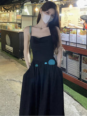 Dresses Women Sexy Backless Charming Creativity Streetwear Holiday A-line Ulzzang Simple Elegant Solid Trendy Spaghetti Strap