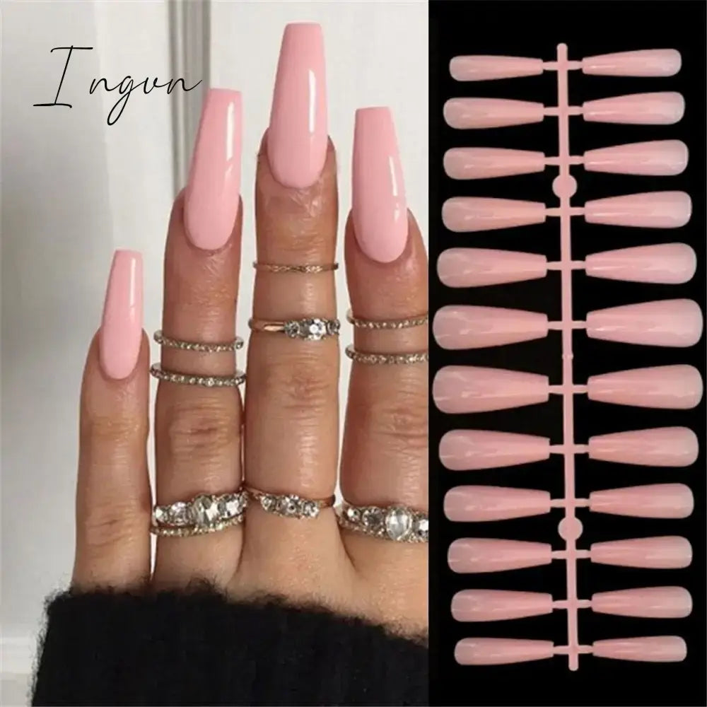 Extra Long Coffin Ballerina False Nails Fake Nails With Designs Press On Nails Manicure Tool Nail Accessory Full Cover Nail Tips