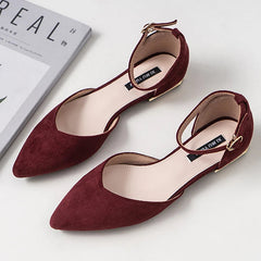 Low Heel Single Women Shoes Woman Spring Pumps Summer Pointed Hollow Sandals Word Belt Fairy Shoes Black Work Shoes Girl Shoes