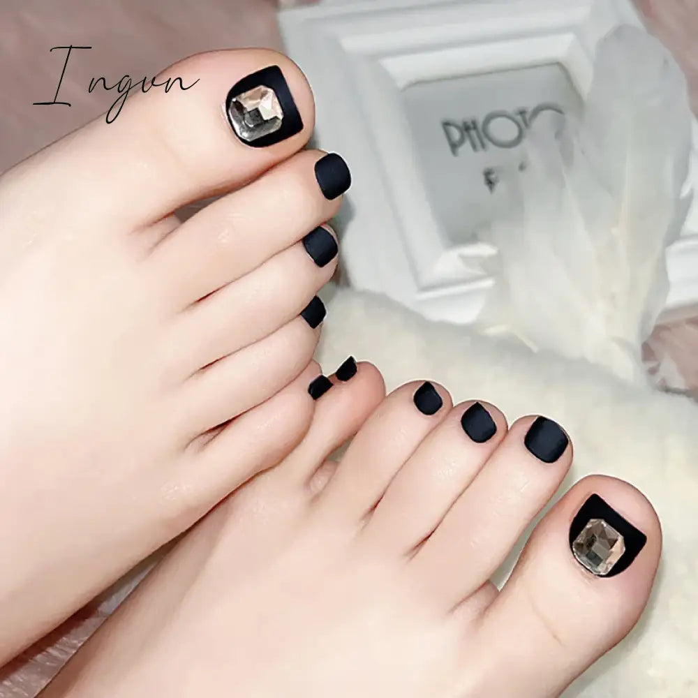 Nails STILETTO Fake Nail Tips 12pcs/Box Metallic False Nail Art Manicure Press on Nails Mirror Look
