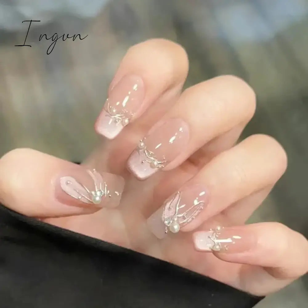 10Pcs Handmade Press On Nails Purple Cat Eye Fake Buttfly Design False Full Cover Wearable Manicure