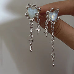 INGVN  Fashion Irregular Water Drop Earrings for Woman Retro Punk Hip Hop Sliver Color Metal Geometric Earrings New Jewelry Girls Gifts