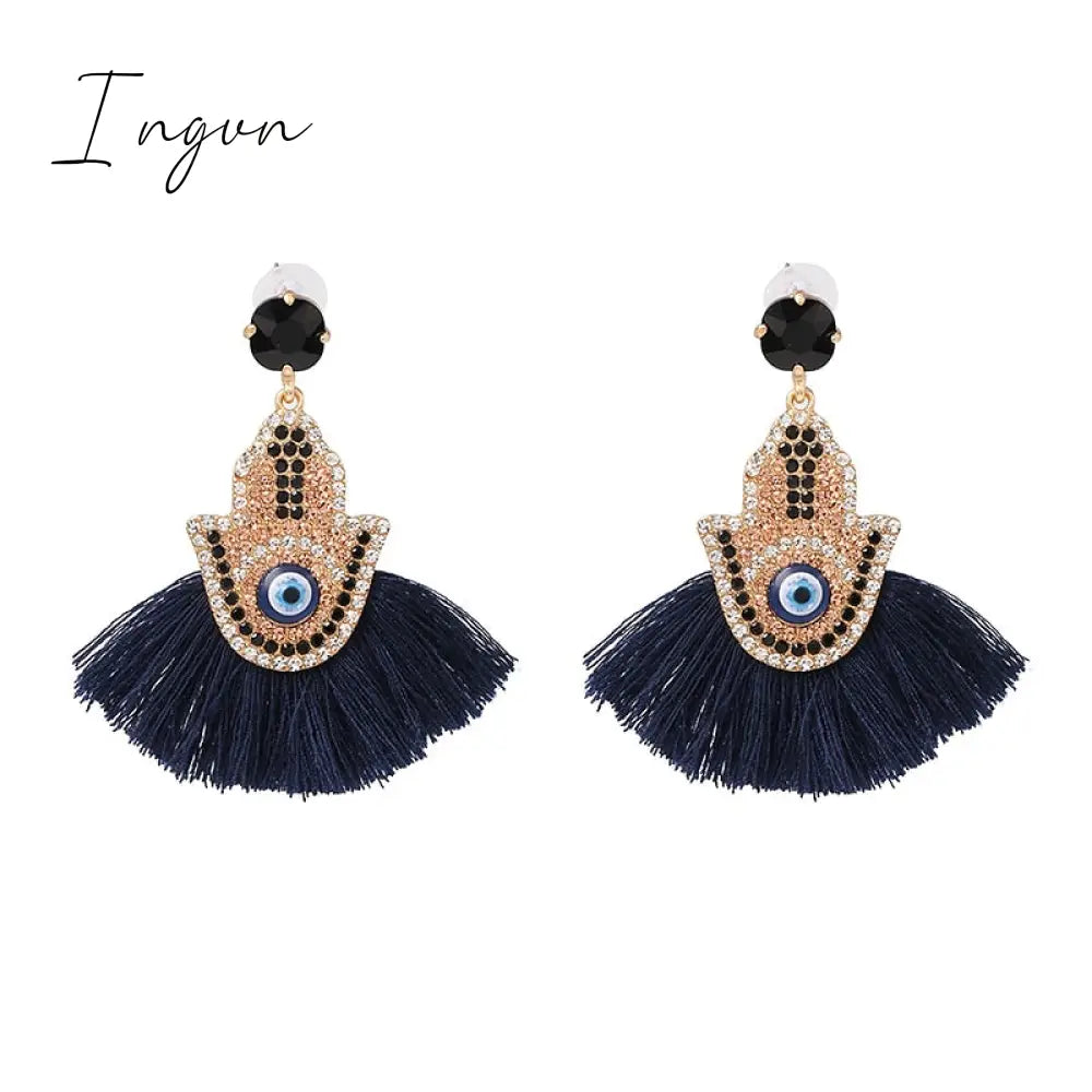 Ingvn - Bohemia Multicolored Tassel Earrings For Women Fashion Party Jewelry Fringe Dangle Earrings Statement Brincos 2023 Trend