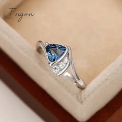 Ingvn - Modern Design Blue Cubic Zirconia Rings for Women 2022 New Trend Engagement Wedding Bands Accessories Fashion Jewelry