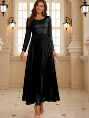 Wedding Guest Dresses Cocktail Dresses Women's Sequin Long Sleeve Evening Gowns