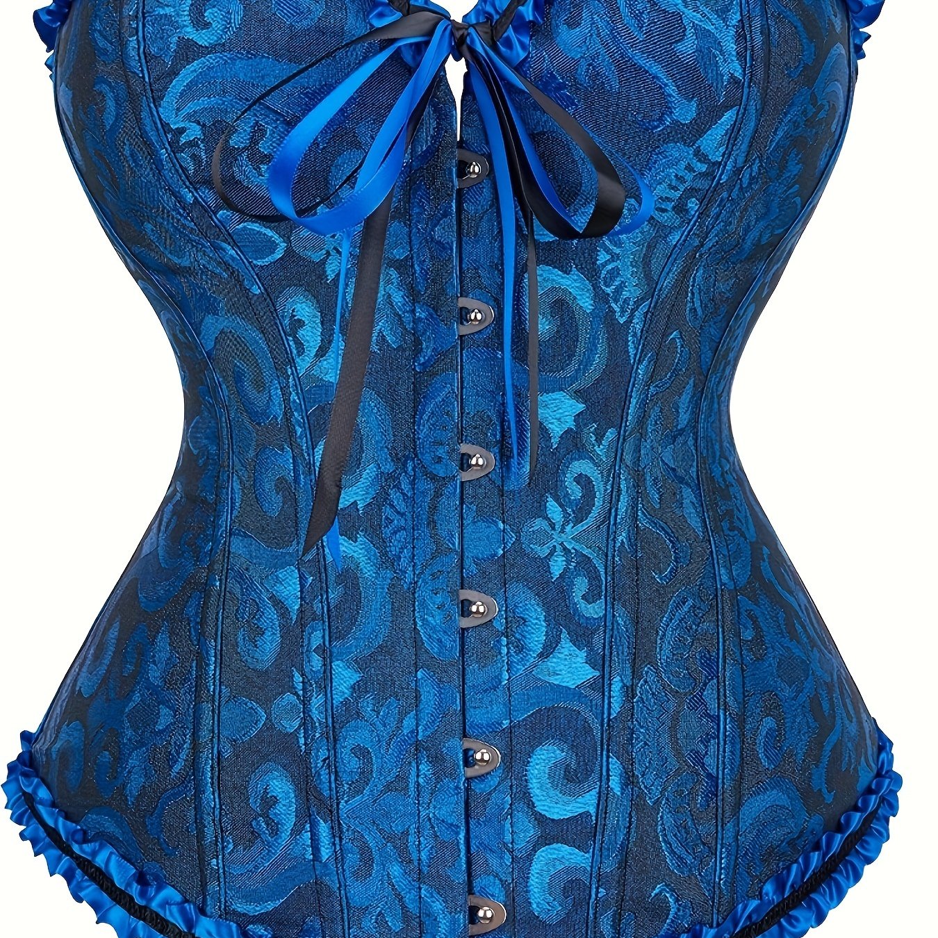 Luxurious Ruffle Strapless Corset Bustier - Sculpting Tummy Control, Adjustable Lace Up, Jacquard Fabric, Body Shaping, Womens Lingerie & Shapewear for a Flawless Silhouette