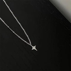 INGVN  Kpop Goth Silver Color Star Pendant Chain Necklace For Women Men Egirl Y2K Cool EMO Punk Aesthetic Grunge Jewelry Gifts