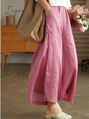 Ingvn - Women's Summer Korean Fashion Wide-leg Ninth Pants New Simple Loose Ankle-Length Trousers Ladies Solid Color Straight Sweatpants
