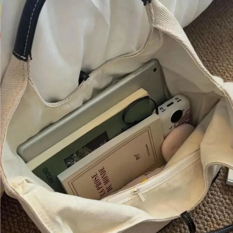 Ingvn  Patchwork Womens Tote Bag Casual Large Capacity Fashion New Designer Shoulder Bag Travel Literary Commuter Female Handbag