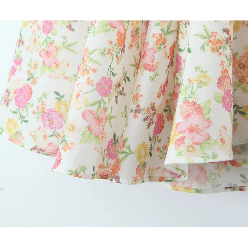 Sexy Backless Floral Print Halter Dress For Women Sleeveless Low Waist Holiday Summer Short Dress Party Robe