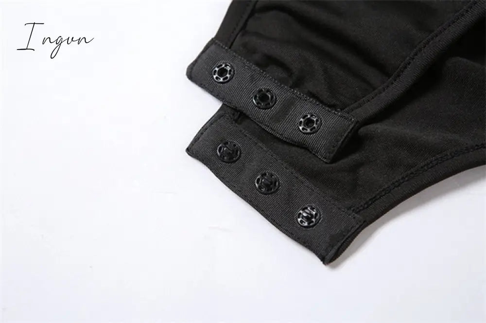 Ingvn - Summer Sexy Party Split Lace Bodycon Woman Maxi Dress Club Square Collar Black Elegant Women's Dresses